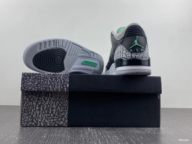 Rep TBK 3 Glow Jordan CT8532-031 Green Air 0725